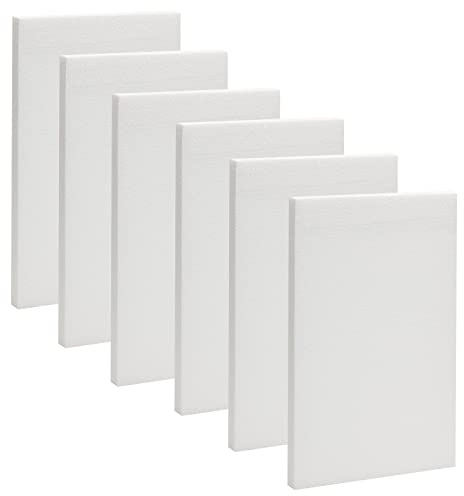 Craft Rectangle Polystyrene Foam Blocks, White, 6-Pack, 43.2 x 28 x 2.5 cm