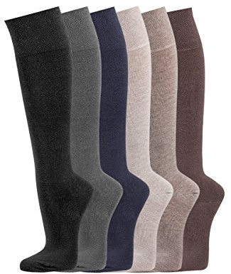 TippTexx 4 Paar Herren-Kniestrümpfe, 7 Monate Anti-Loch-Garantie, Komfortbund