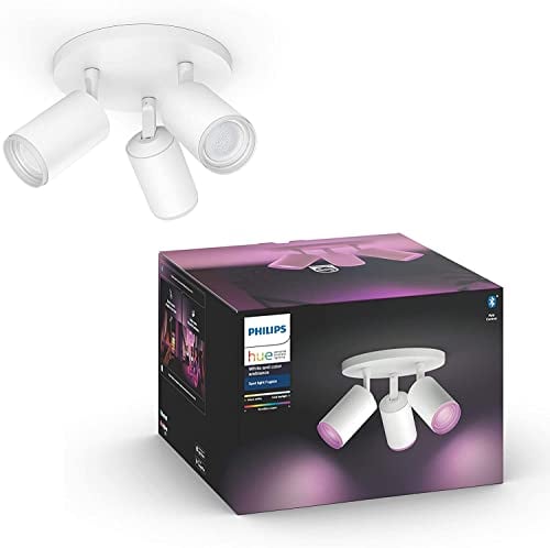 Philips Hue White & Color Ambiance Fugato 3er Spot weiß 3x350lm, dimmbar, 16 Mio. Farben, steuerbar via App, kompatibel mit Amazon Alexa (Echo, Echo Dot), alte Generation