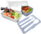 NERTHUS FIH 666 Lunch Box hermético Doble con Cubiertos, Blanco y Azul