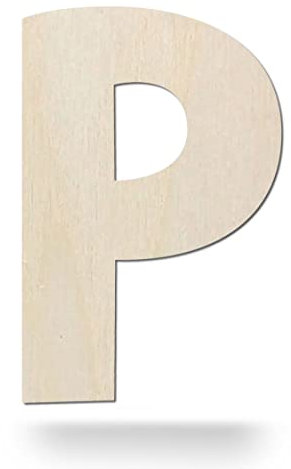 Kleenes Traumhandel Holzbuchstaben - Buchstabe aus Holz - Buchstaben für Türbeschriftung - Alphabet aus Holz für Kinderzimmer, Wohnzimmer u.v.m. - (15 cm, Großes P)