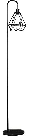 HOMCOM Stehlampe Industriestil Standleuchte Stehleuchte Sockel E27 für Schlafzimmer Esszimmer Stahl Marmor Schwarz Ø25 x 152H cm