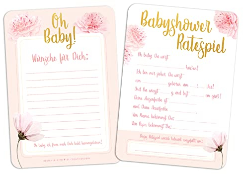 Babyparty Spiel mit Baby Quiz | 25 Karten | CreativeRobin