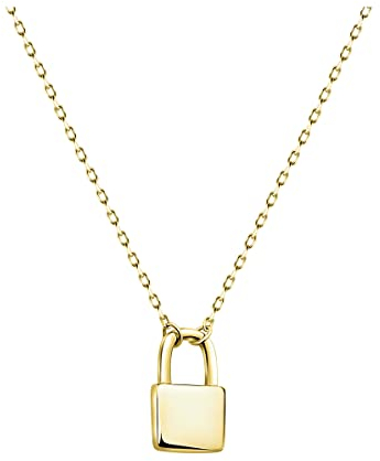 Sofia Milani - Damen Halskette 925 Silber - vergoldet/golden - Schloss Anhänger - N0440