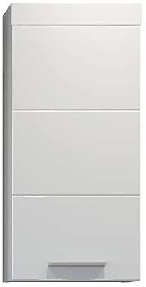 trendteam smart living - Devon - Hängeschrank - Weiß/Weiß Hochglanz - Badschrank hängend mit 3 Fächern und 2 Einlegeböden - (BxHxT) 35 x 75 x 16 cm - hochwertige Fräsung - kratzfest