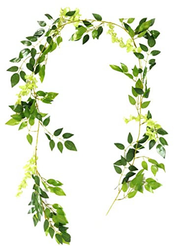 90/190cm Künstliche Pflanzen Efeublatt Girlande Gefälschtes Laub Hausgarten Wandbehang Weinblätter Zweige Grüne Pflanze Hochzeitsdeko-1pcs Blume RattanH