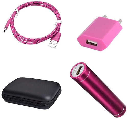 Pack pour XIAOMI 11T Pro (Cable Chargeur Type C Tresse 3m + Pochette + Batterie + Prise Secteur) Android (Rose)
