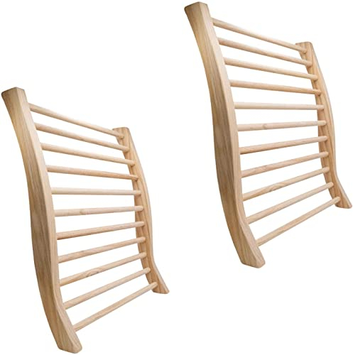 SudoreWell® 2 x ergonomische Rückenlehne 2.0 mit geraden Füßen aus Kiefernholz
