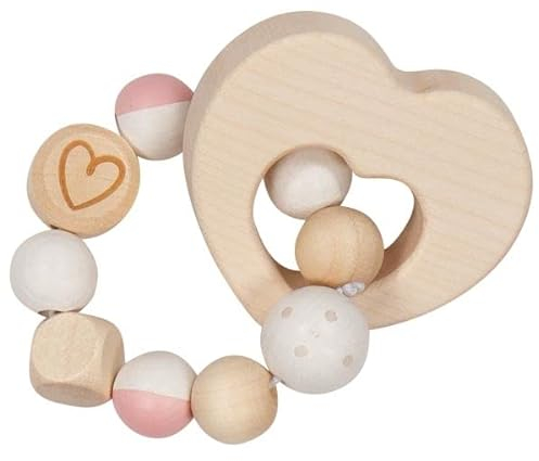goki 65219 - Greifling Elastik Herz - trainiert den Greifreflex - handgefertigt, Made in Germany
