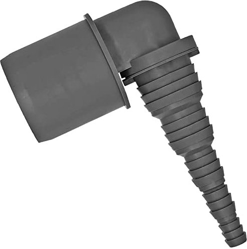 Schlauch Winkel 90° Grad Anschluss für HT Muffe Rohr Außendurchmesser 40mm 4cm DN40 mit Übergang auf Schlauchtülle AußenØ 10 12 15 21 27 mm für Wasserschlauch Waschmaschine Abwasser Abfluss grau