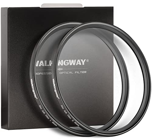 Walking Way Diffusion Filter Set, 49 mm (1 & 2), Soft Focus, Mist Effect Light Softener, High Transmission Optical Glass, Compatible with Lenses of 49 mm Diameter