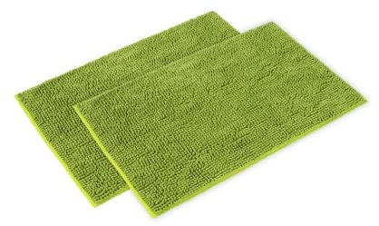 WohnDirect Badematten Set 2 teilig - Grün 70 x 120 cm - rutschfest & Waschbar - Badvorleger, Badezimmerteppich, WC Vorleger