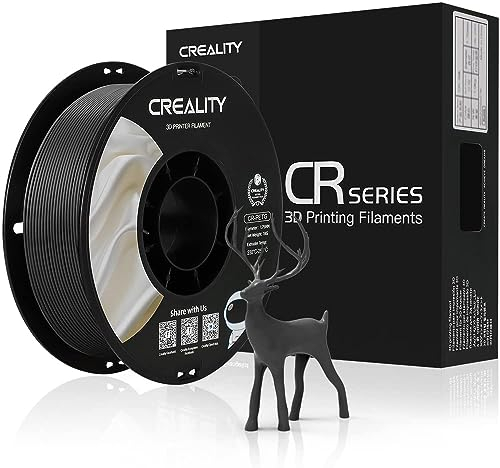 Creality Offizielles 3D-Drucker-Filament, PETG-Filament, 1,75 mm, kein Verheddern, starke Bindung und Überhangleistung, Maßgenauigkeit +/- 0,03 mm, 1 kg/Spule, schwarz