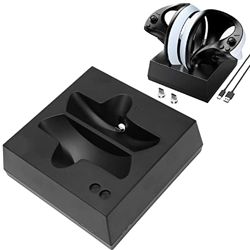 PSVR2-Ladegerät, Ladestation für PS VR2, PSVR 2-Ladestation mit VR-Headset-Halterung, Display-Ständer, Schnellladestation mit 2 Wiederaufladbaren Anschlüssen