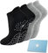 4 Paar Sneaker Yoga Socken Damen Stoppersocken, Pilates Rutschfeste Socken Antirutschsocken Mädchen für Trampolin Zuhause Fitness Krankenhaus Schwarz Grau