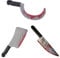 XinYuor 3PCS Mannaia Insanguinata,Coltello Insanguinato,Scimitarra Insanguinato,Halloween Insanguinata Costume Armi Realistico Halloween Fancy Dress Accessorio Prop Horror Arma Decorazione