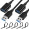 USB Extender Cord 7FT(2 Pack), USB 3.0 Extension Cable, USB A Male to Female, Compatible for USB Flash Drive, Hard Drive, Card Reader, Webcam, Printer, Keyboard, Mouse, Playstation, Xbox, VR Headset