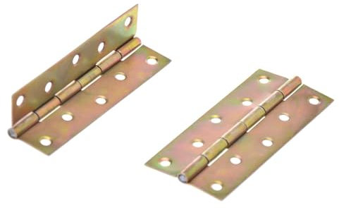 Aqbau® Kistenband Tischband Möbelscharniere Möbelband Verzinkt, Türband Kistenband Schrankscharniere - Möbelzubehör Stahl, Gerollte Scharniere Halbbreite (10 st, 100mm x 44mm)