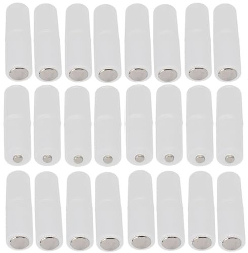 Battery Adapter Converter for AAA to AA Battery Transparent Cases Holder Shell with Metal Contacts on Bottom(Clear Color,Pack of 24)