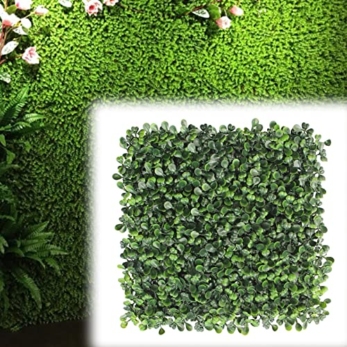 Brride 48 Stück Künstliche Pflanzenwand 25x25cm Künstliche Buchsbaumhecken UV Geschützt Kunstrasen Hintergrundwand für Außenbereich Garden Decor