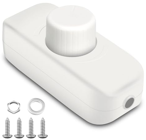 VIPMOON 12-24V LED Dimmer Schalter, 800Hz-16KHz PWM, Flackerfrei, Drehschalter mit Speicherfunktion, für LED Lampen, Lüfter, Wohnmobil und Boot (Weiß)