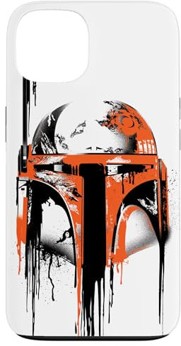 Hülle für iPhone 13 Star Wars Boba Fett Helm Farbe Drip White
