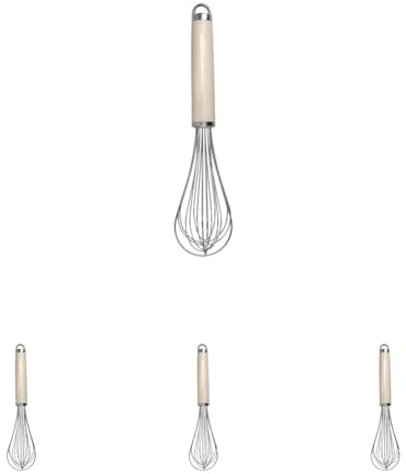KitchenAid Whisk,Durable and Easy to Clean Kitchen Whisk, Almond Cream (Pack of 4)