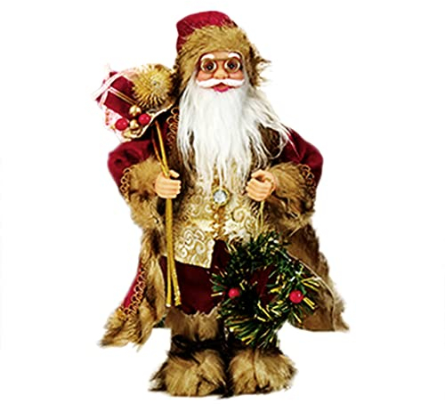 WELLDOER 30,5 cm / 45,7 cm / 61 cm Weihnachtsmann-Figuren mit Kranz, Geschenktüte, Weihnachtsmann-Spielzeug