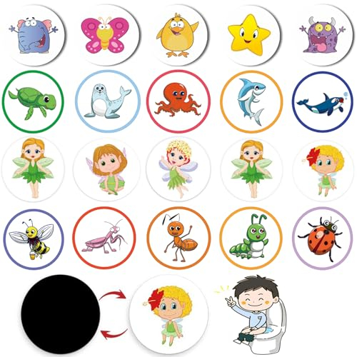 20 Stück Potty Training Stickers, Tier Töpfchen Training Sticker, Töpfchentraining, Auto Sticker Töpfchentraining, Für Wiederverwendbare Aufkleber Mit 20 Mustern Auto Tier.