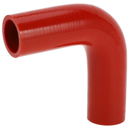 X AUTOHAUX 1 Manguito Refrigerante Coche, Manguera Refrigerante Universal de Silicona Roja, 38 mm, 120 mm de Longitud, 90 Grados, Color Rojo