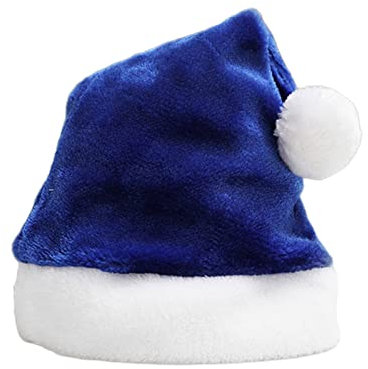 KAKASEA Weihnachtsmütze, Uni, bequem, kreativ, für Erwachsene und Kinder, Weihnachtsmütze für Urlaubsparty, Blau