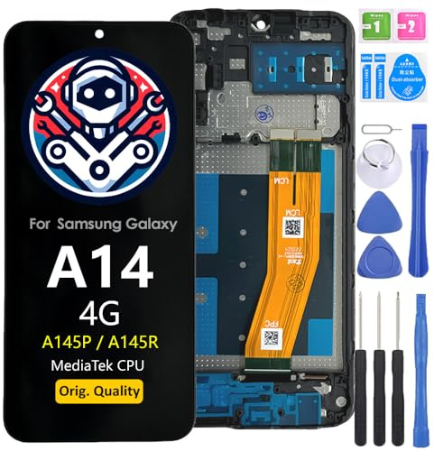 iYAiYO Écran LCD Écran Tactile Digitizer Remplacement Compatible avec Samsung Galaxy A14 4G SM-A145 Écran Complet avec Cadre Noir