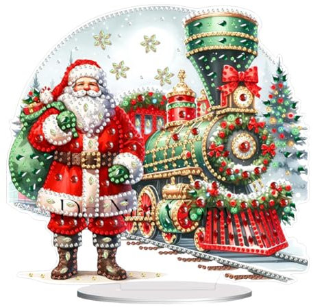 Starnearby DIY Diamond Painting Weihnachten Tisch Deko, 5D Diamant Painting Weihnachten Neu, Diamond Painting Winter Stehend Kunst Set für Anfänger Hausgeschenk Deko (Zug 2)