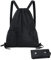 Soleeya Oxford Schwarz Turnbeutel Herren + Schlüssel Organizer Leder, 45*39cm Turnbeutel Wasserdicht mit Reißverschluss Netztasche Turnbeutel Erwachsene Kordelzug Verstellbar Jungen Sportbeutel Damen