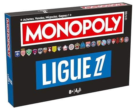 Winning Moves - Monopoly Ligue 1 - Jeu de société Football - Jeu de Plateau Football - A partir de 8 Ans - 2 à 6 Joueurs - Version française