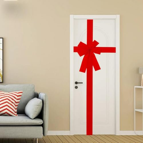 Weihnachtstürschleife, große Weihnachtsschleife, große rote Schleifen, Weihnachtsbaumschleife, Weihnachtsschrank, festliche Bänder, für Weihnachtsbaum, Kamin, Zuhause, Haustürdekorationen