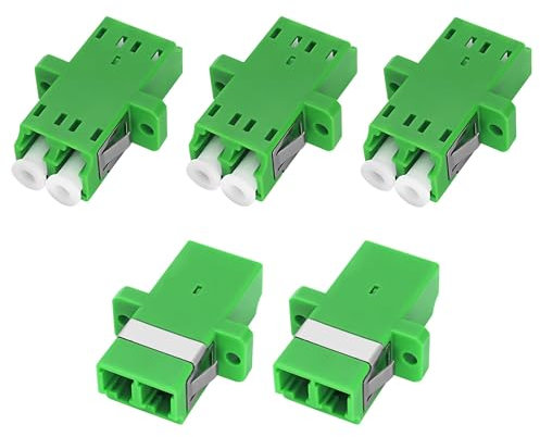 XMSJSIY LC zu APC Koppler Glasfaser Adapter Weiblich zu Weiblich Duplex-Glasfaser-Stecker-Konverter mit Panel-Montageflügel für Internetverbinder - 5 Stück