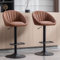 chairus Juego 2 Taburetes de Bar Giratorios Taburetes Alto de Cocina con Respaldo, Sillas Bar de Cuero en Altura Ajustable Modernas para Isla Cocina/Comedor,Marrón