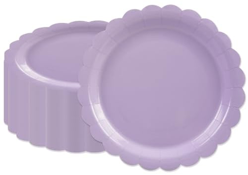 BOKFJBP 50 piatti di carta viola da 17,8 cm, usa e getta, colore lilla, per compleanni, cene, lavanda, feste, compleanni, matrimoni, baby shower, vacanze, Pasqua, picnic, decorazione da tavolo