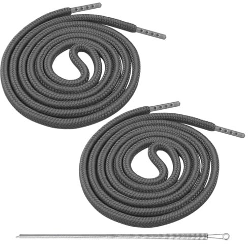 Azlanway Kordel für Jogginghose, 2 Stück Grau Kordelzug für Hoodie Kordel, 160cm Hosenbänder Kordelzug mit Metallenden und Durchziehnadel für Jogginghosen, Hosen, Sweatshirts, Jacken und Handtaschen