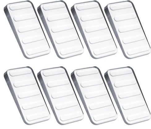Lot de 8 cales de meubles en plastique - 5 x 3 cm - Transparentes - Antidérapantes - Pour sols, portes, fenêtres, verre, tables, armoires