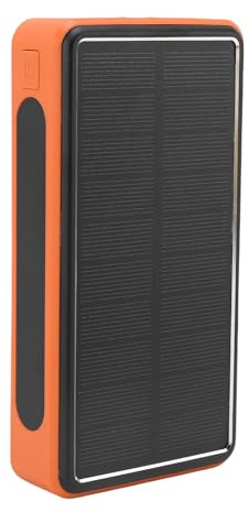 Fafeicy Batterie Portable Solaire 50000mAh en Alliage d'aluminium, Chargeur Portable USB, Batterie de Secours Extérieure pour Le Camping et Les Voyages (Orange)