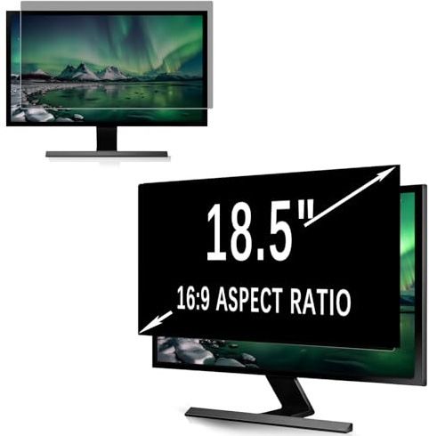 PinnWaa Sichtschutzfolie 18,5 Zoll 16:9, 410 x 231 mm Blickschutzfilter für Bildschirm, Anti Spy Privacy Filter, Abnehmbare Displayschutzfolie, Blaulichtfilter Blendschutz Kratzfest Anti-Fingerabdruck