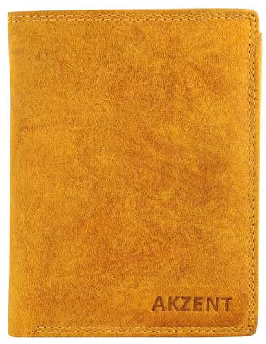 Akzent Geldbörse für Unisex aus Leder in Braun, Geldbeutel mit Druckknopf in 12,5 x 10 x 2 cm