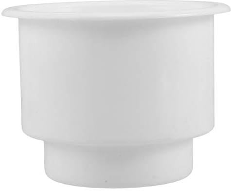 FOYTOKI Porte-gobelet Encastré pour Bateaux et Voitures en Abs Blanc, Design Simple et Stable, Insert Polyvalent pour Usage Marin et Automobile