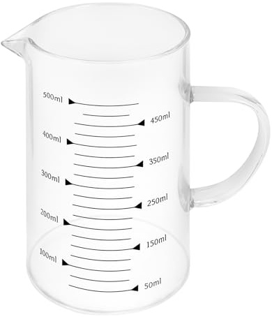 Nidtsoy 500ml verres doseurs gradués en verre, Verre Doseurs àéchelle Multipl En Verre Borosilicate Avec ouverture en forme de V et poignée, Pour tasses doseuses de laboratoire et cuisine