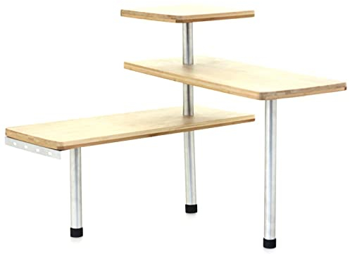 Générique Design Etagère d'angle en Bambou et INOX - Cuisine - Salle de Bain ou sur Un Bureau - Idéal pour Gagner de la Place
