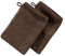 Möve Waschhandschuh 2er-Pack Quadretti Walk-Frottier braun Größe 15x20 cm