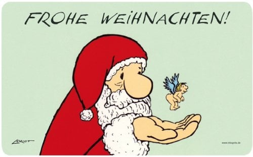 Inkognito Loriot Frühstücksbrettchen 23 x 14 cm Frohe Weihnachten Loriot Weihnachten mit Loriot Geschenk Brettchen