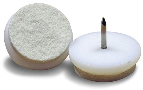 ajile - 24 pièces - Patin glisseur en feutre à clouer diam. 17 mm - BLANC - FFN217-L